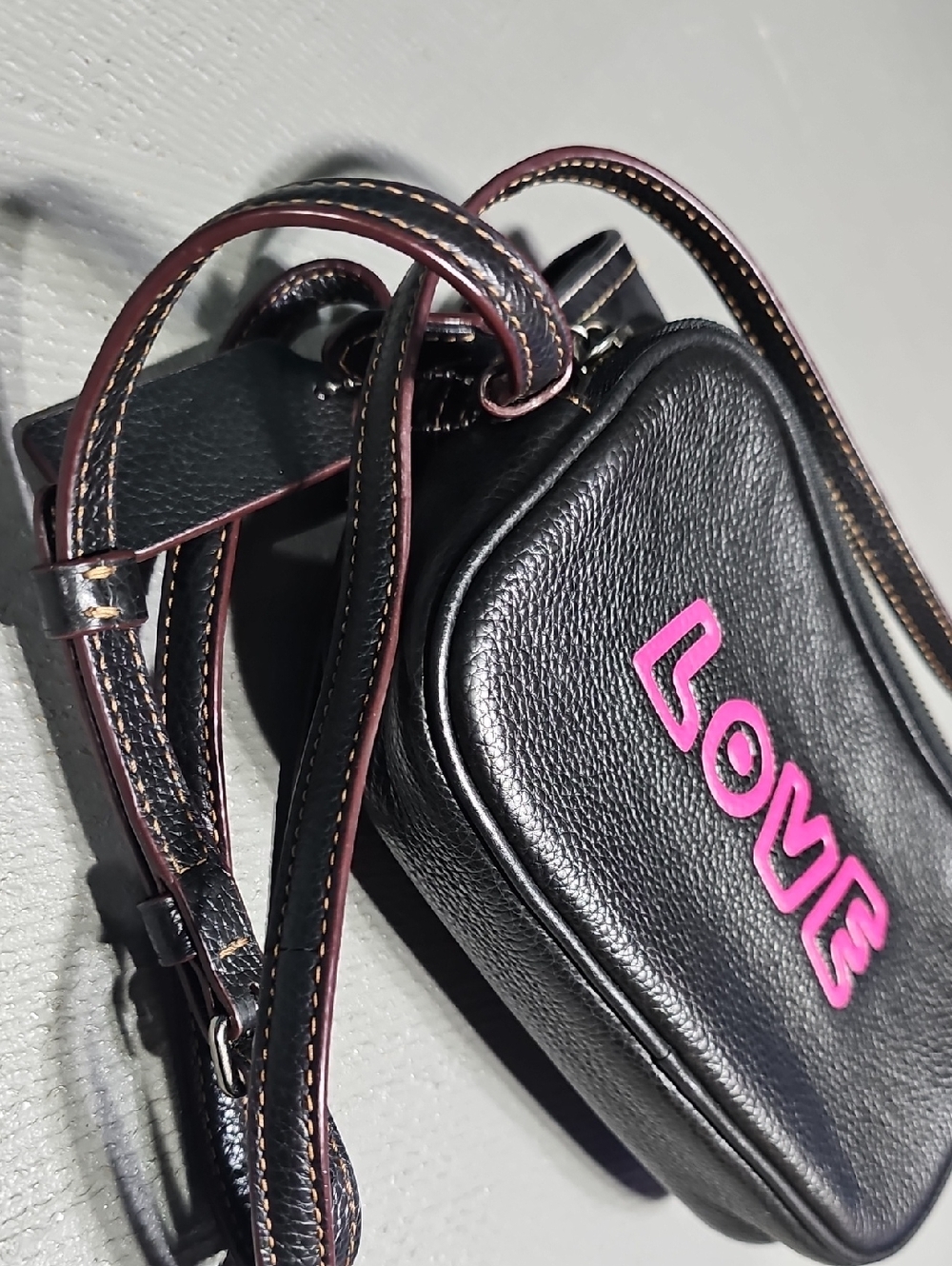 Coach × Keith Haring Limited Edition Black Leather LOVE Crossbody F13687 - BLK